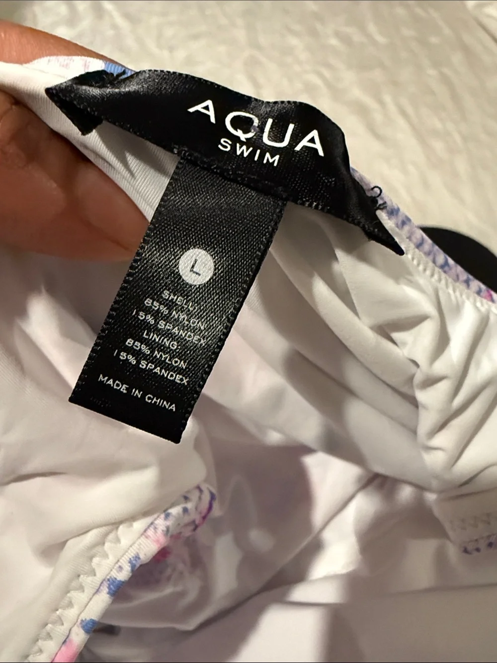 Aqua One-Shoulder Cutout Swimsuit in Pink & Blue Snake Print size L